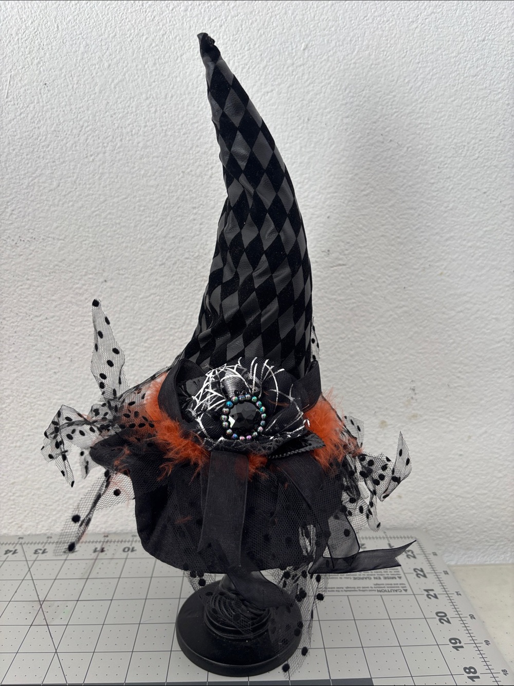Halloween Black & Orange Witch Hat Table Decor
